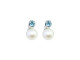 Earrings with blue topaz and a pair of 8.50mm freshwater pearls.