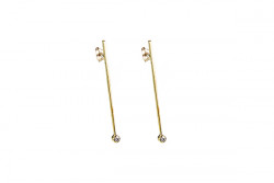 750mm yellow gold earrings with glitter.