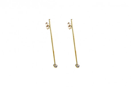 750mm yellow gold earrings with glitter.