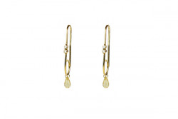 Yellow gold creoles with briolette citrine tears.