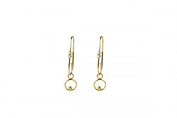 Pendientes tipo criolla oro amarillo y brillante con colgantes de oro y brillantes.