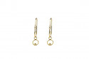 Creole earrings yellow gold and brilliant with chatons pendant with brilliant.