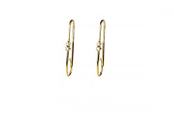 Creole yellow gold and brilliant earrings.