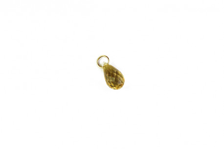 Pendant for earring of gold thread and Citri briolet cut.