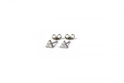 White gold earrings with triangle shape and brilliants