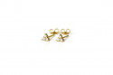Yellow gold earrings with triangle shape and brilliants.