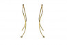 Yellow gold round wire shaped earrings with brilliants.