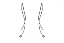 White gold round wire shaped earrings with brilliants.