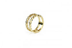 Anillo oro y 20 brillantes.