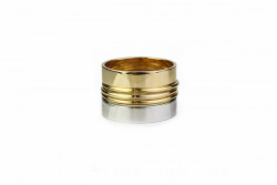 White and yellow bicolor gold ring