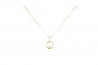 Round yellow gold pendant with a brilliant.