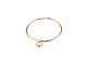 Rigid yellow gold bracelet with yellow gold pendant and a brilliant.