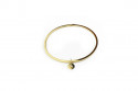 Rigid yellow gold bracelet with yellow gold pendant and a brilliant.