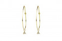 Yellow gold hoop earrings with yellow gold pendants and brillant for earrings.