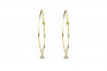 Yellow gold hoop earrings with yellow gold pendants and brillant for earrings.