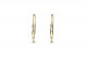 Creole yellow gold and brilliant earrings with triangle-shaped pendants of 3 brilliants.