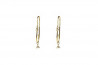 Creole yellow gold and brilliant earrings with triangle-shaped pendants of 3 brilliants.