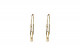 Shiny yellow gold Creole earrings with a flat freshwater irregular pearl