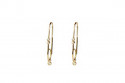 Pendientes tipo criolla oro amarillo y brillante con chatones colgante con brillante.