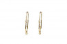 Creole earrings yellow gold and brilliant with chatons pendant with brilliant.