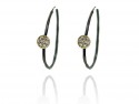 Silver earrings, yellow gold and diamonds