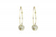 Yellow gold thread earring with irregular freshwater pearl.