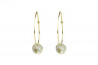 Yellow gold thread earring with irregular freshwater pearl.