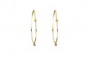 Yellow gold thread earring with 1 brilliant pendant