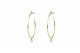 Yellow gold earrings with an open oval creole shape and 4 brillliants