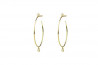 Yellow gold earrings with an open oval creole shape and 4 brillliants