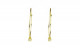 Yellow gold thread earring with a briocheta-cut citrine pendant, teardrop shape.