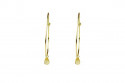 Yellow gold thread earring with a briocheta-cut citrine pendant, teardrop shape.