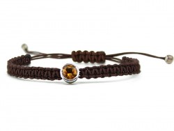 Macrame bracelet, silver and Citrine