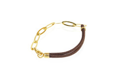 Gold and silk trencant cadenes bracelet