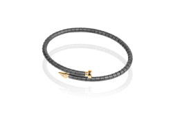 Gray and gold ceramic bracelet