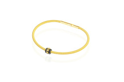 Metallic cable bracelet with gold