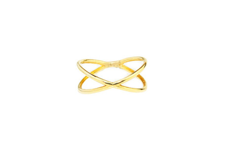 Two-ring gold ring