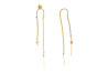 Gold earrings with sapphire and brilliant