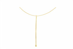 Steel thread necklace with gold pendant