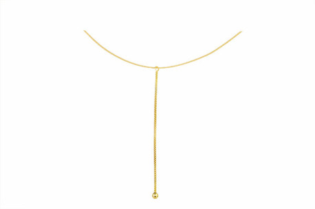 Steel thread necklace with gold pendant