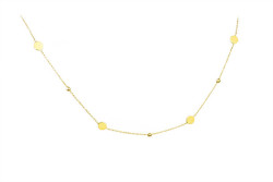 Gold necklace with plates and balls