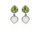 Pendientes de oro blanco, citrino limón y piedra luna.