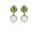White gold earrings, lemon citrine and moonstone.
