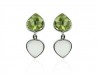 White gold earrings, lemon citrine and moonstone.