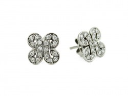 Pendientes de oro blanco y brillantes