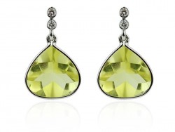 Earrings in white gold citrine and brilliant.
