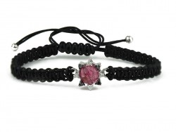 White gold bracelet with tourmaline and brilliant black and white.