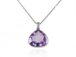 White gold pendant with amethyst and diamonds.