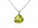 White gold pendant with lemon citrine and diamonds.