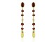 Earrings yellow gold, garnets, with bright teardrop.